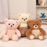 15" Cuddle Chunk Teddy Bear - Pink, Honey and Buttercream Bears in a living room scene image number 0