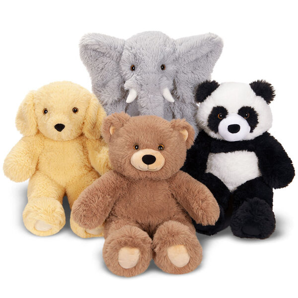 18" Oh So Soft Panda Bear - Front view of 18" Panda, Teddy Bear, Puppy, and Elephant in a group image number 6