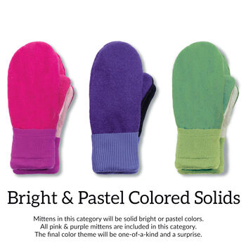 Bernie Mittens - Solid colored wool blend mittens with fleece lining