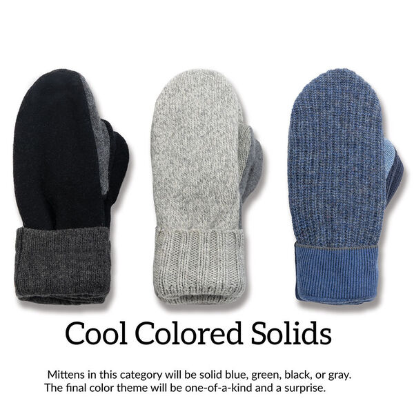 Bernie Mittens - Cool colored solid mittens in blues, greens, blacks and greys image number 10