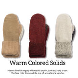 Bernie Mittens - Warm colored solid mittens in dark reds, browns, ivories and tans image number 12