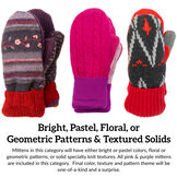 Bernie Mittens - Multi colored wool blend mittens with fleece lining image number 1