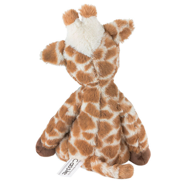 15" Buddy Giraffe - back view of brown and tan print giraffe with dark brown hooves