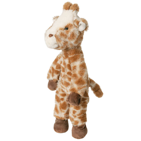 15" Buddy Giraffe - Side view of standing brown and tan print giraffe with dark brown hooves and brown eyes
