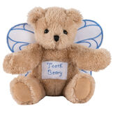 6" Tooth Beary - Seated tan plush tooth fairy bear with wings image number 0