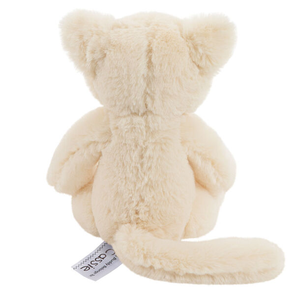 15" Buddy Kitten - Back view of ivory Slim Kitten with long tail