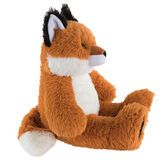 18" Oh So Soft Fox - Side view of seated red Fox with white belly, tail and muzzle and black tipped ears and foot pads image number 9