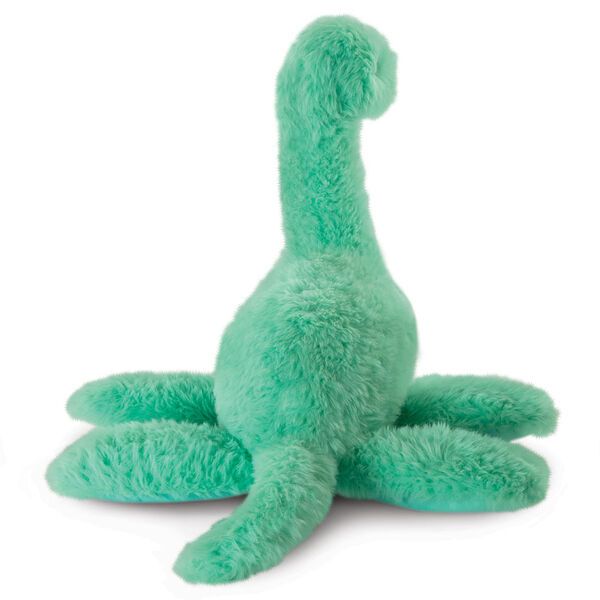 18" Fluffy Fantasies Dinosaur - Back view of green aquatic plush dinosaur with iridescent satin details image number 5