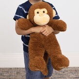 18" Oh So Soft Monkey - Front view of seated 18" cinnamon brown monkey with child image number 2