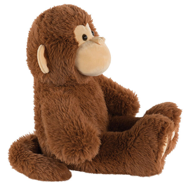 18" Oh So Soft Monkey - Side view of seated 18" cinnamon brown monkey with tail and tan ears, muzzle and foot pads  image number 5
