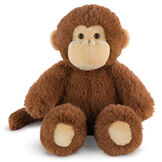 18" Oh So Soft Monkey - Front view of seated 18" cinnamon brown monkey with tail and tan ears, muzzle and foot pads  image number 0