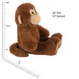 18" Oh So Soft Monkey - Front view of seated 18" cinnamon brown monkey with tail and tan ears, muzzle and foot pads measuring 18 in or 45 cm tall when standing image number 4