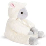 20" World's Softest Lamb - Side view of seated ivory lamb with tail, light grey hooves and muzzle image number 6
