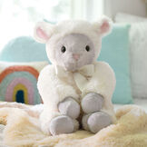 20" World's Softest Lamb - Seated ivory lamb in a bedroom scene image number 4