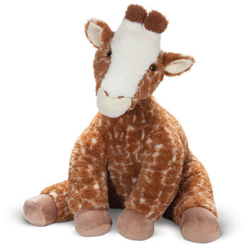 3 1/2' Gentle Giant Giraffe - Front view of seated soft giraffe