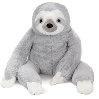 3 1/2' Gentle Giant Sloth - Front view of seated gray and white Sloth