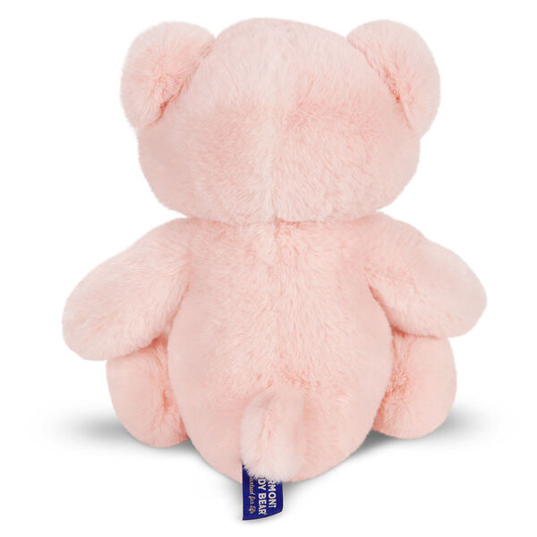 15" Cuddle Chunk Teddy Bear, Bubblegum - Back view of pink bear with tan muzzle, foot pads and belly image number 4