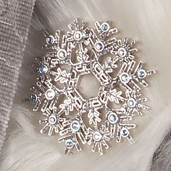 15" Limited Edition Snowflake Santa - close up of snowflake against fur cuff image number 6