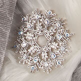 15" Limited Edition Snowflake Santa - close up of snowflake against fur cuff image number 6