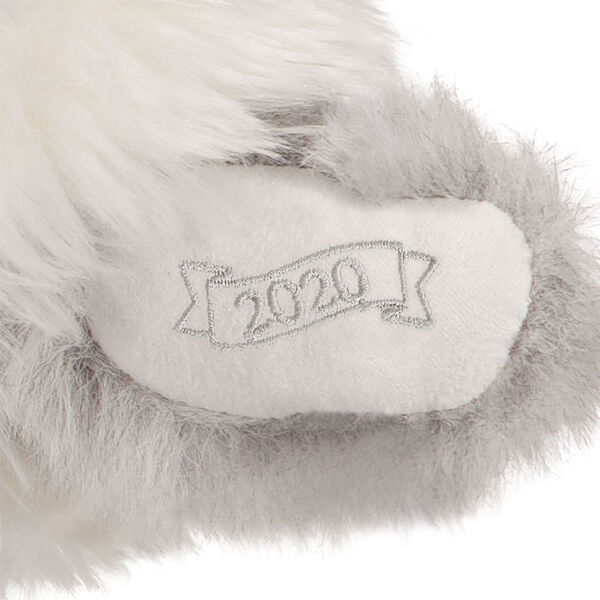 15" Limited Edition Snowflake Santa - close up of bear's left paw with "2020" embroider image number 5