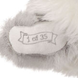 15" Limited Edition Snowflake Santa - close up of bear's right paw with "1 of 35" embroidery image number 4
