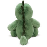 15" Cuddle Chunk Dinosaur - back view of green dinosaur with dark green scales image number 8