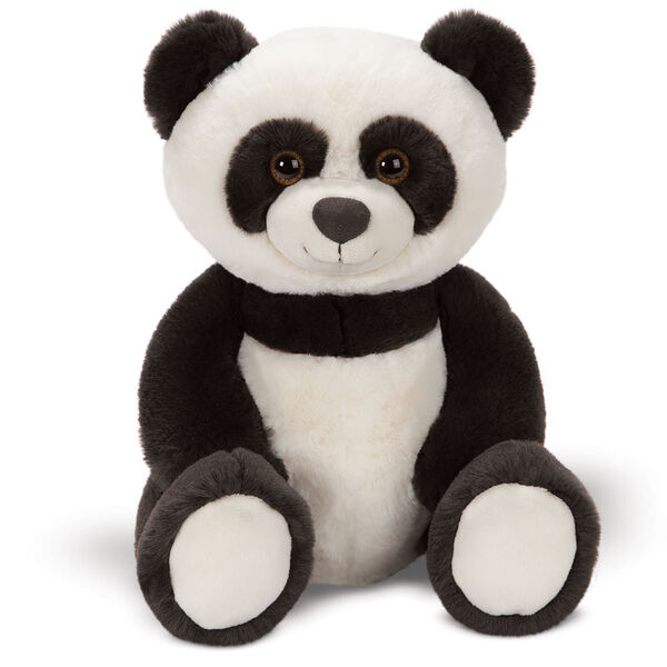 15" Cuddle Chunk Panda - Front view of seated black and white panda with brown eyes image number 4