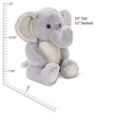 15" Cuddle Chunk Elephant - Three quarter view of seated elephant with measurements of 15" Tall or 11" Seated image number 2