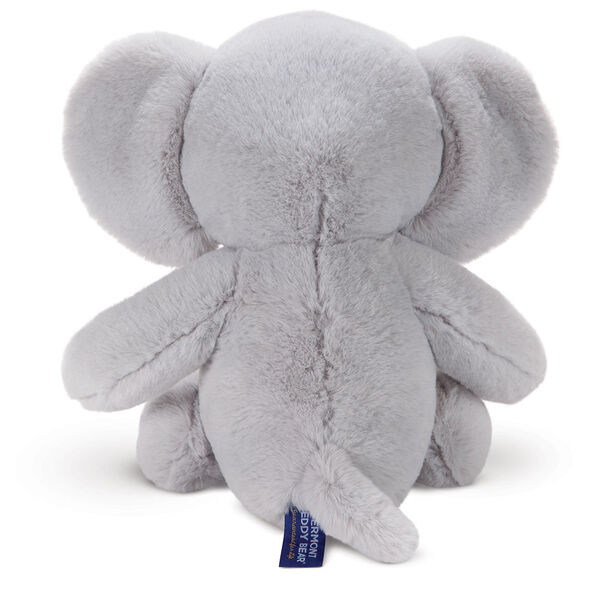 15" Cuddle Chunk Elephant - Back view of grey and white stuffed animal elephant with tail image number 5