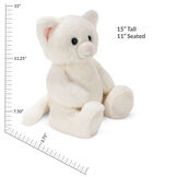 15" Cuddle Chunk Kitten - Three quarter view of seated kitten cat with measurements of 15" Tall or 11" Seated image number 3