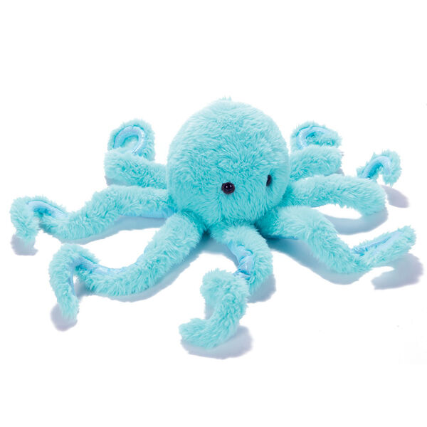 18" Oh So Soft Octopus - 3/4 view of seated turquoise blue octopus  image number 4
