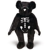 15" Skeleton Bear -  Standing front view of jointed black bear with glow in the dark eyes and bones white nose and white pads.  image number 4