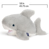 18" Oh So Soft Shark - Side view of grey and white Shark with measurements of 18 in or 45.75 cm long image number 6