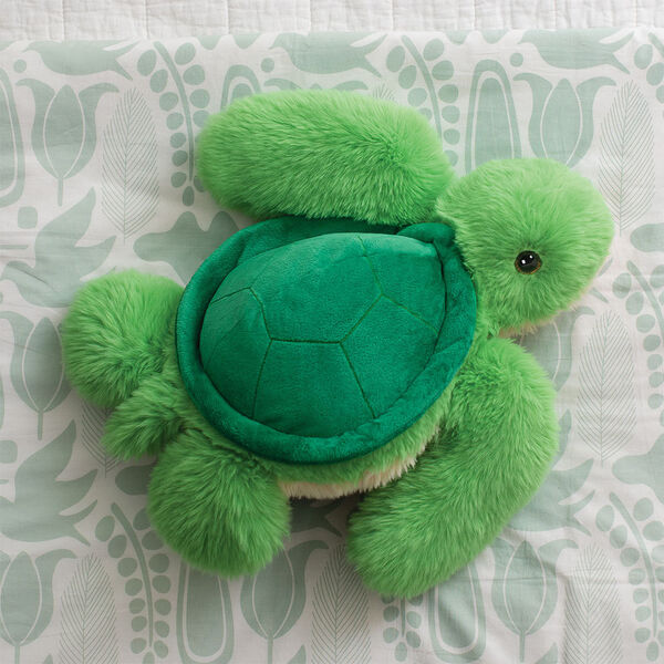 18" Oh So Soft Turtle- Green and yellow turtle in a bedroom scene image number 5