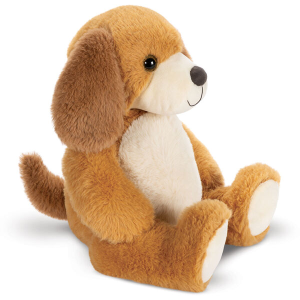 15" Cuddle Chunk Puppy - Side view of soft floppy brown dog with tan belly and muzzle image number 8