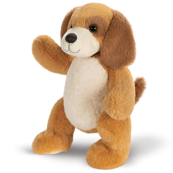 15" Cuddle Chunk Puppy - Standing view of soft floppy brown dog with tan belly and muzzle image number 6