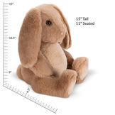 15" Cuddle Chunk Bunny - Side view of soft floppy brown bunny with measurements of 15" tall or 11" seated image number 4