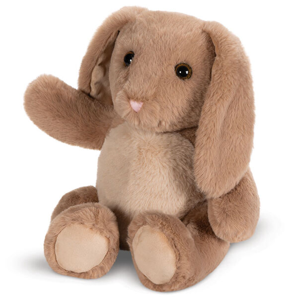 15" Cuddle Chunk Bunny - Seated soft floppy brown bunny with khaki belly and foot pads image number 2