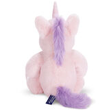 15" Cuddle Chunk Unicorn - Back view of soft floppy pink unicorn with purple mane and tail image number 7