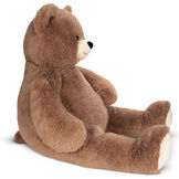 4' Cuddle Teddy Bear- Side view of seated mocha latte teddy bear with cream paw pads image number 6