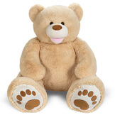 4' Bubba The Teddy Bear - Seated front view of tan bear with ivory muzzle and embroidered foot pads image number 1