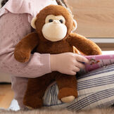 13" Monkey Snuggle Pal - Seated brown monkey weighted stuffed animal with model image number 1