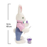 16" Limited Edition Easter Bunny 2022 - Side view of vanilla standing rabbit in overalls and shirt with paintbrush with measurement of 16" or 40 cm image number 6