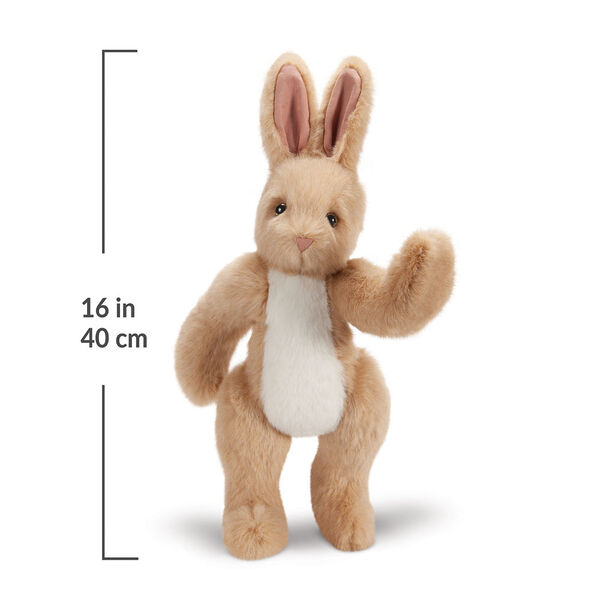 16" Classic Buttercream Bunny Rabbit - Standing front view of jointed rabbit with measurement of 16" or 40 cm image number 3