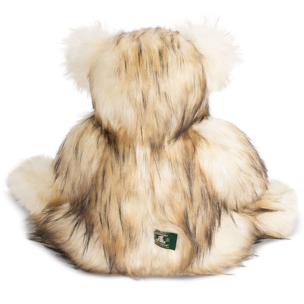 20" Special Edition Toasted Marshmallow Bear - Back view of seated jointed white with brown tipped fur bear image number 4