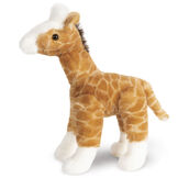 15" Classic Giraffe - Side view of standing jointed plush animal giraffe on four legs with giraffe print and ivory details image number 0