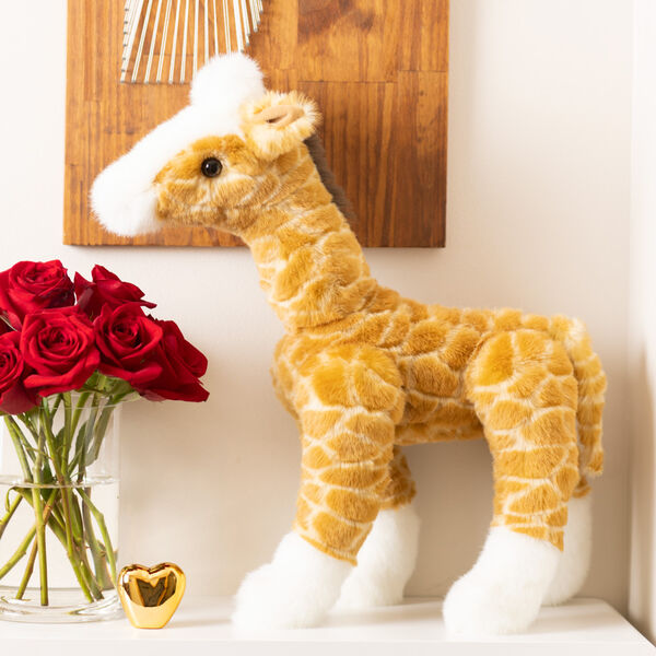 15" Classic Giraffe - Side view of standing jointed plush animal giraffe presented as a Valentine's Day Gift image number 5