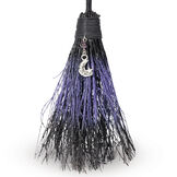 15" Limited Edition Toil and Trouble Witch - Close up of witch's broom with silver charm image number 7