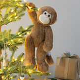 15" Buddy Monkey - Front view of Monkey weighted stuffed animal hanging from Christmas tree image number 3