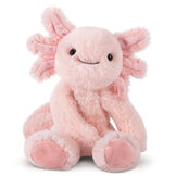 15" Buddy Axolotl - Front view of pink Axolotl with six gills, fluffy tail and smiling face image number 0